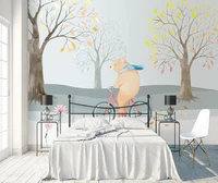 custom wallpaper hand painted forest bear mural childrens room sofa tv background wall home decoration animals 3d wallpaper