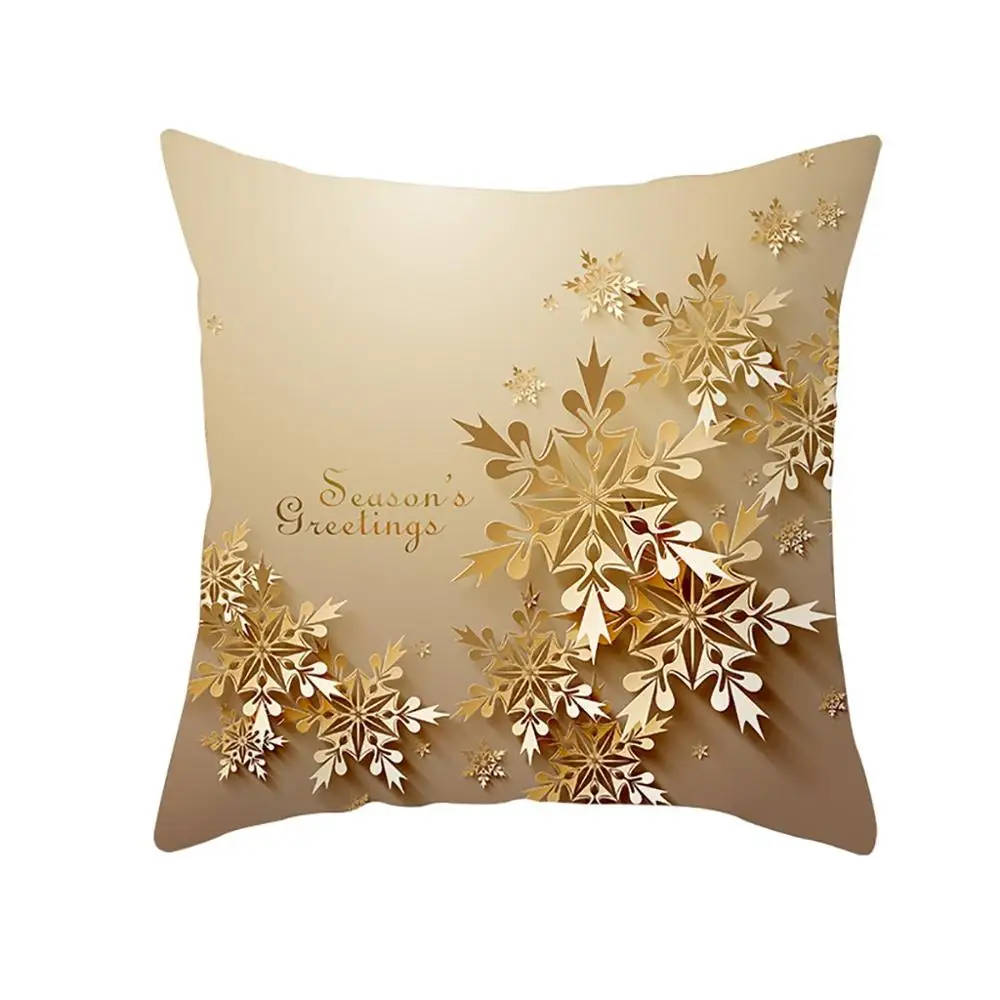 45cm x 45cm Merry Christmas Pillow Cases Cotton Linen Pillowcases Decorative Glitter Cover funda almohada kids pillow case FDH