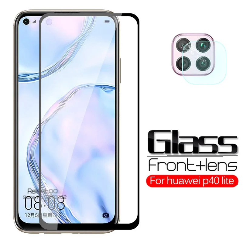 2 в 1 Защитное стекло для huawei p40 lite Защитная пленка объектива камеры на huawey light E p 40