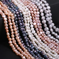 natural freshwater pearl cross hole two sided light white purple beads for diy necklace bracelet jewelry making women gift
