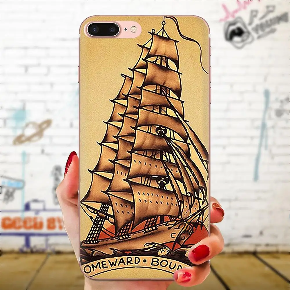 Моряк Джерри татуировки 06 для Huawei NOVA 2 V20 Y3II Y5 Y5II Y6 Y6II Y7 Y9 G8 G9 GR3 GR5 GX8 Prime 2018 2019 мягкий