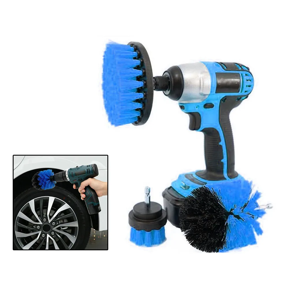 Set Head Hard Bristle Car Auto Detailing For cordless drill Tyre Paint 3 sizes | Автомобили и мотоциклы
