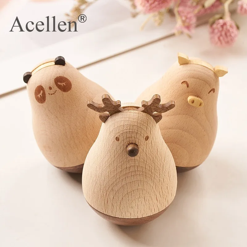Скандинавский милый креативный Деревянный Маленький стаканчик с животными