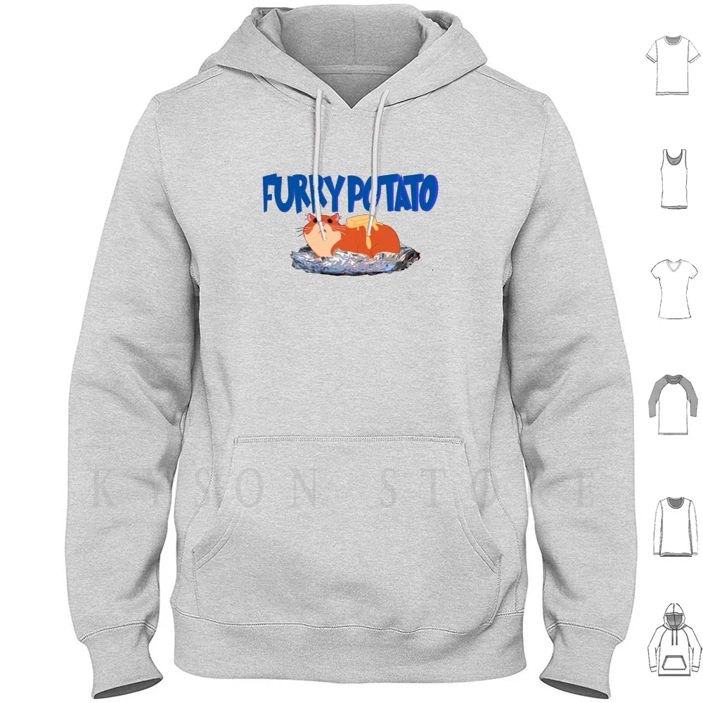 Толстовка Furry Industries с длинным рукавом капюшоном патриот США пушистый картофель