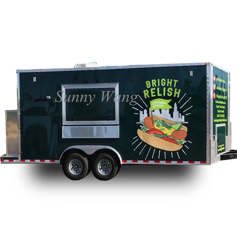 Электрический прицеп для фаст-фуда мобильная кухонная фритюрница из нержавеющей