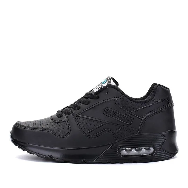Женская обувь; коллекция года; женские кроссовки на шнуровке; tenis feminino; модная весенняя женская обувь из искусственной кожи; прогулочная обувь; женская обувь на плоской подошве - Цвет: Leather Black