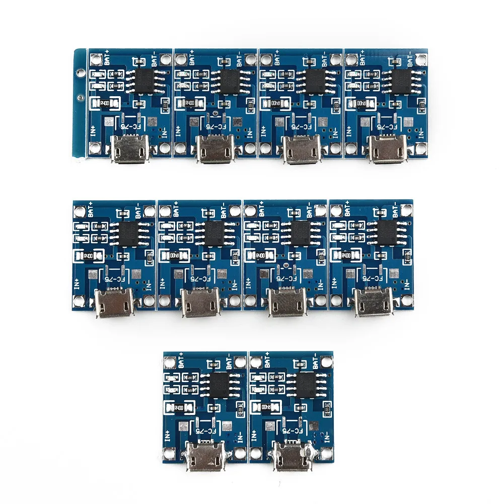 10 * TP4056 Micro-модуль зарядного устройства USB 1A 18650 литиевая батарея зарядная плата