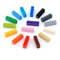 10pcs diy building blocks figures thick bricks 1x4 educational creative size bricks bulk model kids toys for children