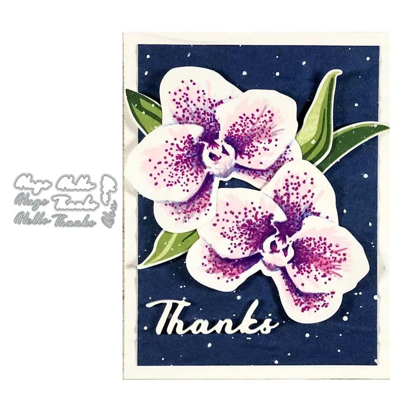 

2021 Thanks Hello Letters Metal Cutting Dies for Scrapbooking Stencil Knife Mould Blade Punch Model Craft Decoration Template