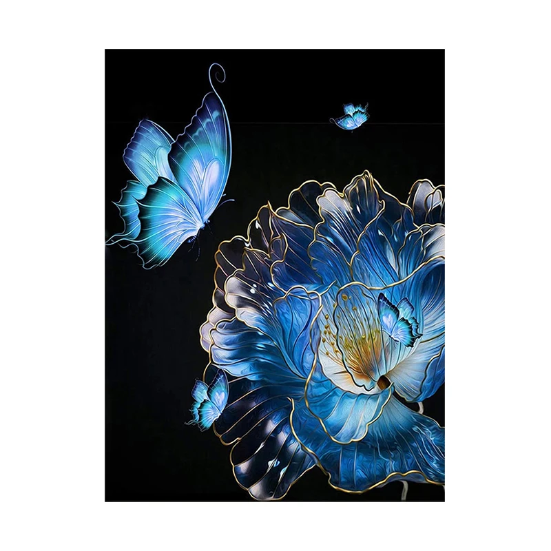 Яркая алмазная живопись YI квадратная вышивка пионов Бабочка мозаика цветок