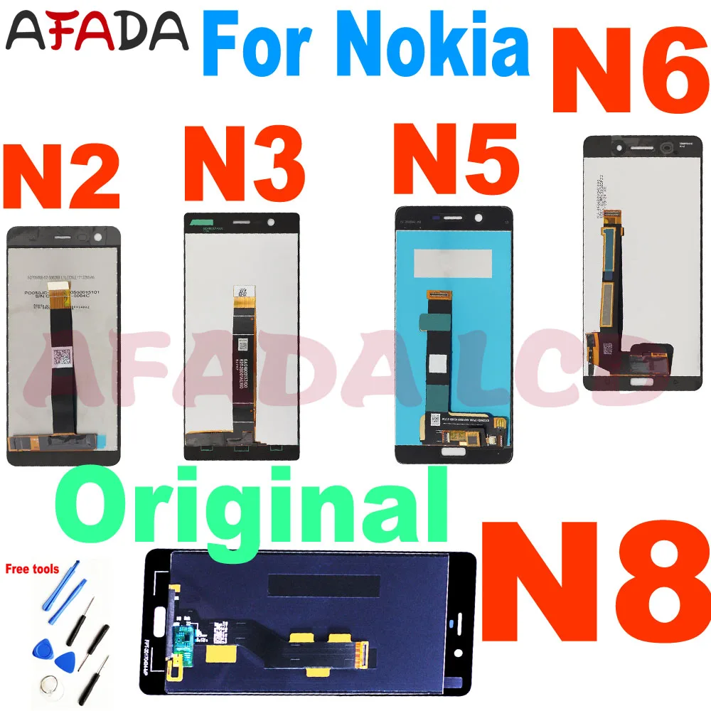 Оригинальный ЖК дисплей для Nokia 3 N3 TA 1020 1028 1032 1038 5 N5 6 N6 8 N8 сенсорный экран с