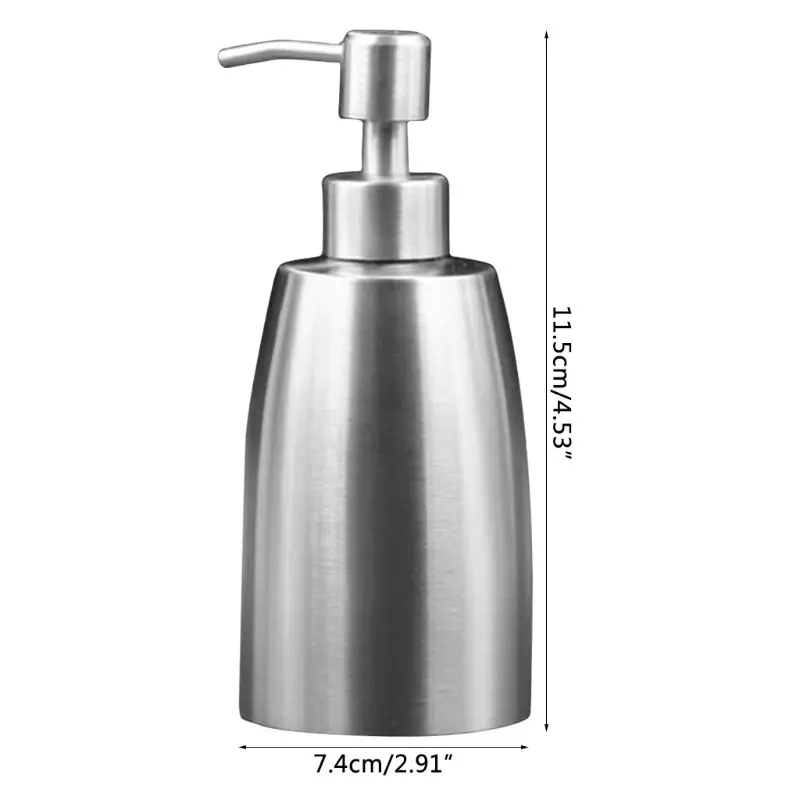 

400ml Stainless Steel Soap Pump Bottle Dispenser Bathroom Shower Gel Lotion Case