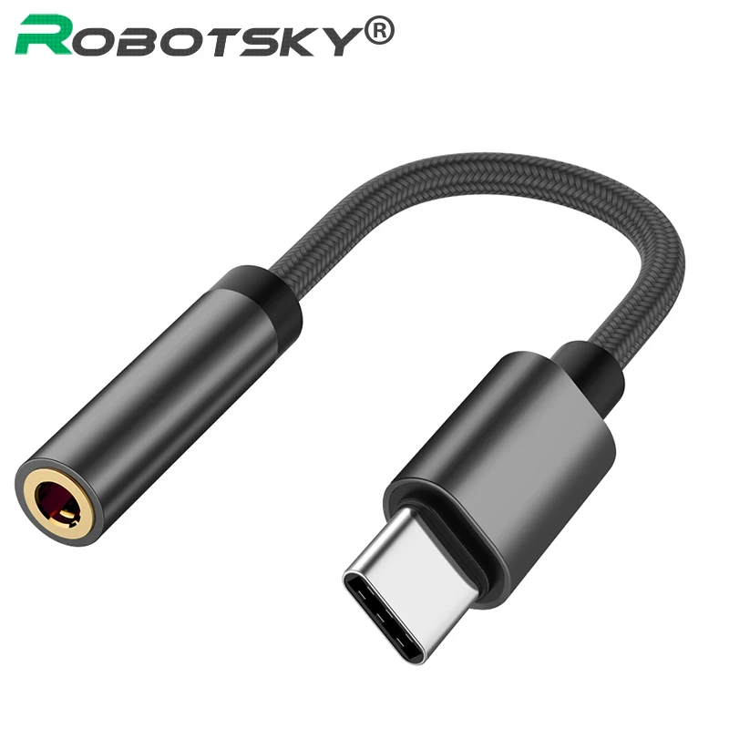 Robotsky Тип c до 3 5 мм Джек конвертер наушников аудио кабель Переходник USB C AUX для Huawei