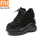 Женские кроссовки Xiaomi 2021, новинка, обувь на высокой платформе, дышащие женские кроссовки для увеличения роста, толстая подошва 12 см, кроссовки для тренировок 795