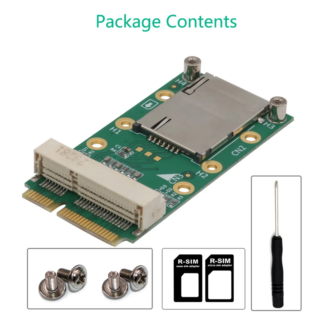 Мини адаптер PCI E mPCIe w слот для SIM карты модуля 3G 4G удлинитель слота USIM LTE WWAN GPS