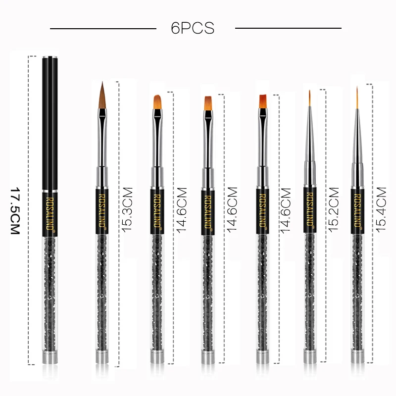 ROSALIND набор кистей для ногтей ручка рисования акриловая кисть градиентные Стразы