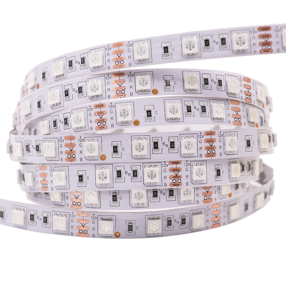 5050 RGB Светодиодные ленты 2835 RGB светодиодный полосы света DC 12V 60 светодиодный s/m Водонепроницаемый гибкие светодиодные ленты светодиодный светильник для внутренней декорации 5 м