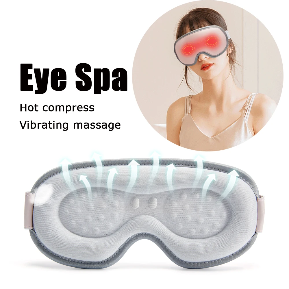Heated Eye Mask Vibration Massager Spa Hot Compress Therapy Relieves Fatigue Sleeping Aid Eyepatch Health Care |
