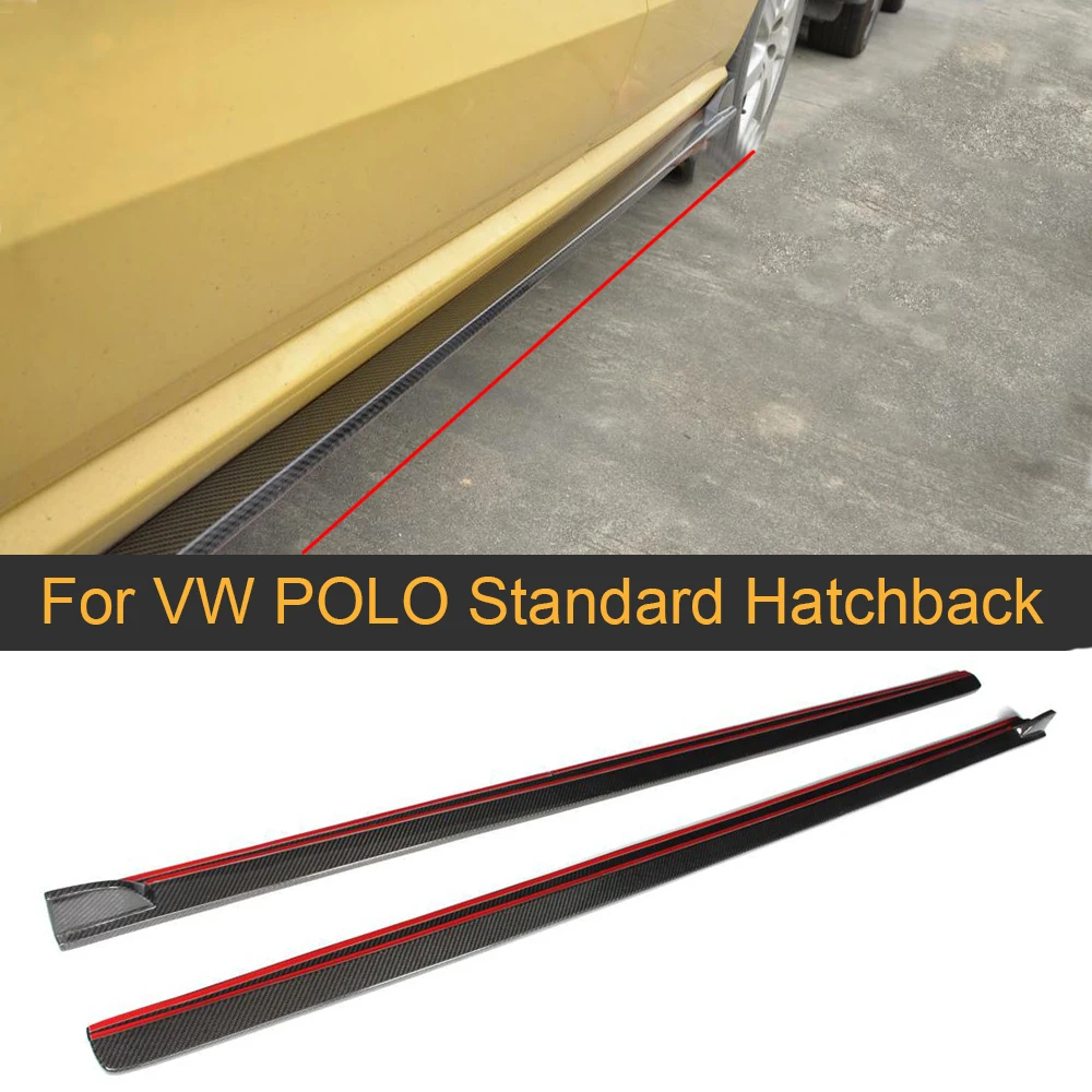 Боковые юбки из углеродного волокна для Volkswagen VW POLO Standard Hatchback 4 двери 14 16 Non GTI R