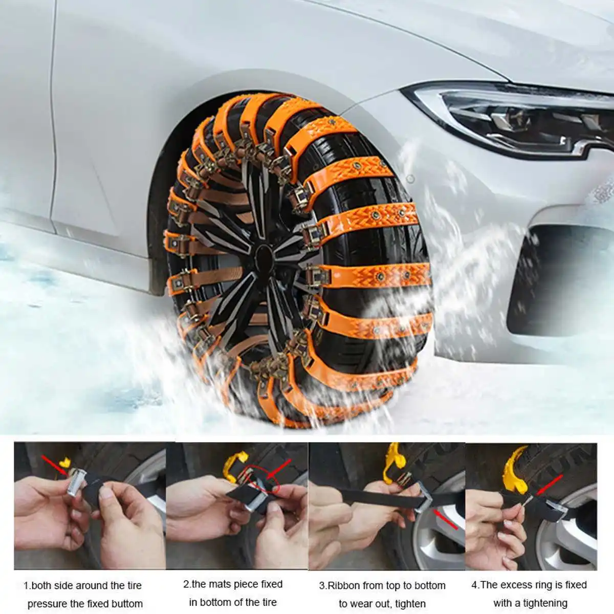

6pcs/set Truck Car Tyre Winter Roadway Safety Tire Snow AAntiskid TPU Chains Tire Anti-skid Belt