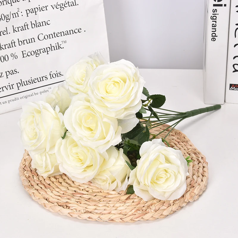 

1 Bunch of 10 Rose Peony Simulation Flowers Wedding Valentine's Day Hand Bouquets Home Decoration Christmas Party Surprise Cheap