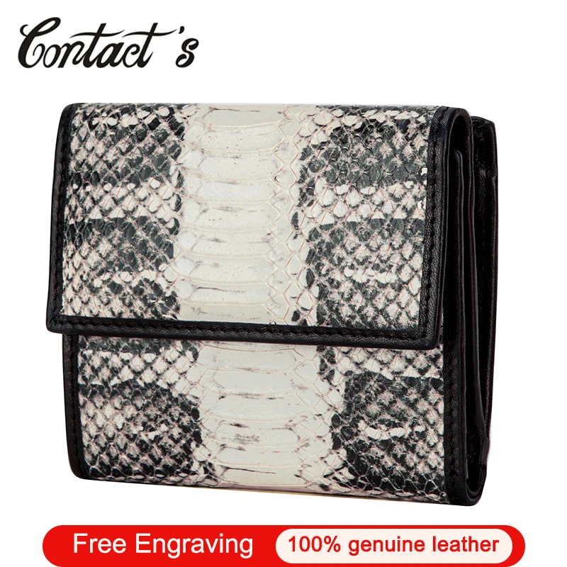 Винтажный кошелек Contact's для монет Женские кошельки из натуральной кожи