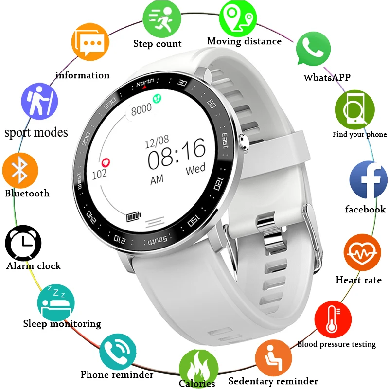 

Новинка 2020, цветные женские умные часы с Полноразмерным сенсорным экраном, мужские Водонепроницаемые многофункциональные спортивные часы ...