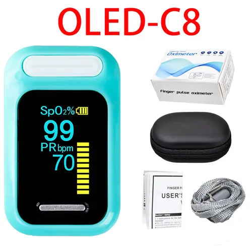 OLED Green with case ELERA пальцевой Пульсоксиметр оксиметр de dedo портативный кислород в крови Saturometro SPO2 PR Пульсоксиметр оксиметр - Цвет: OLED Green with case