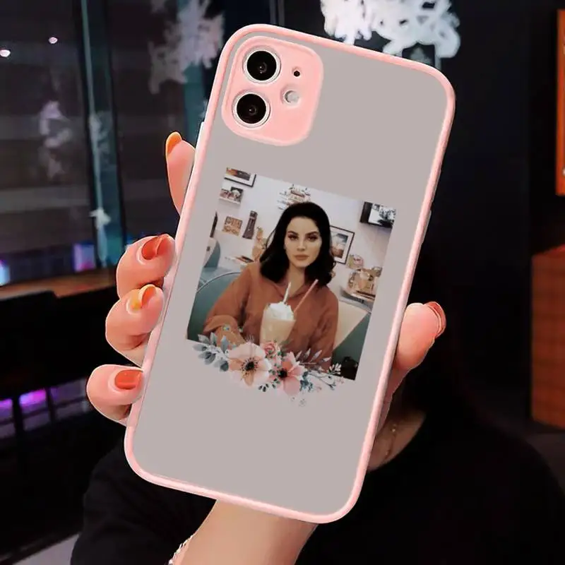 

Lana Del Rey Phone Case For iPhone 12 11 Mini Pro XR XS Max 7 8 Plus X Matte transparent Pink Back Cover