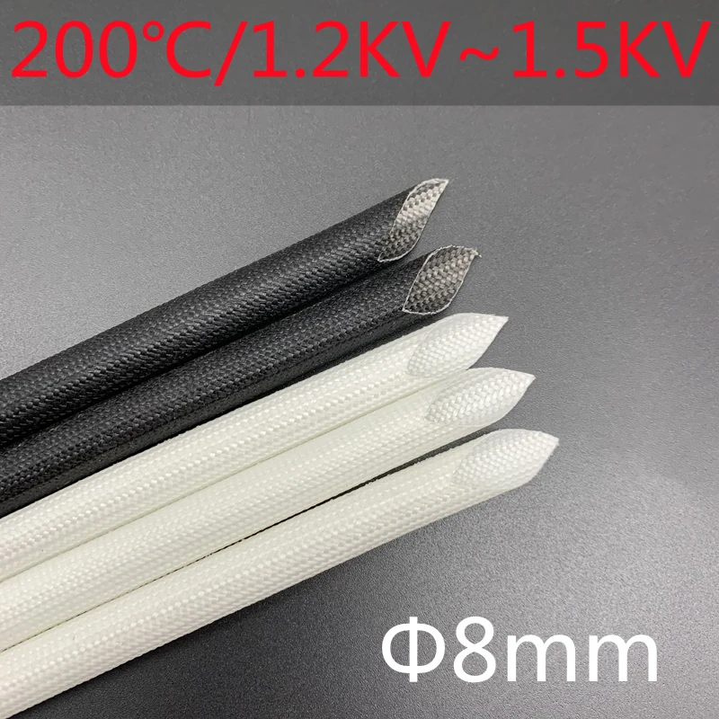 

Φ8mm Fiberglass Cable Sleeve Insulation Soft Braided Chemical Fiber Glass Tube High Temperature Pipe Wire Wrap Protector