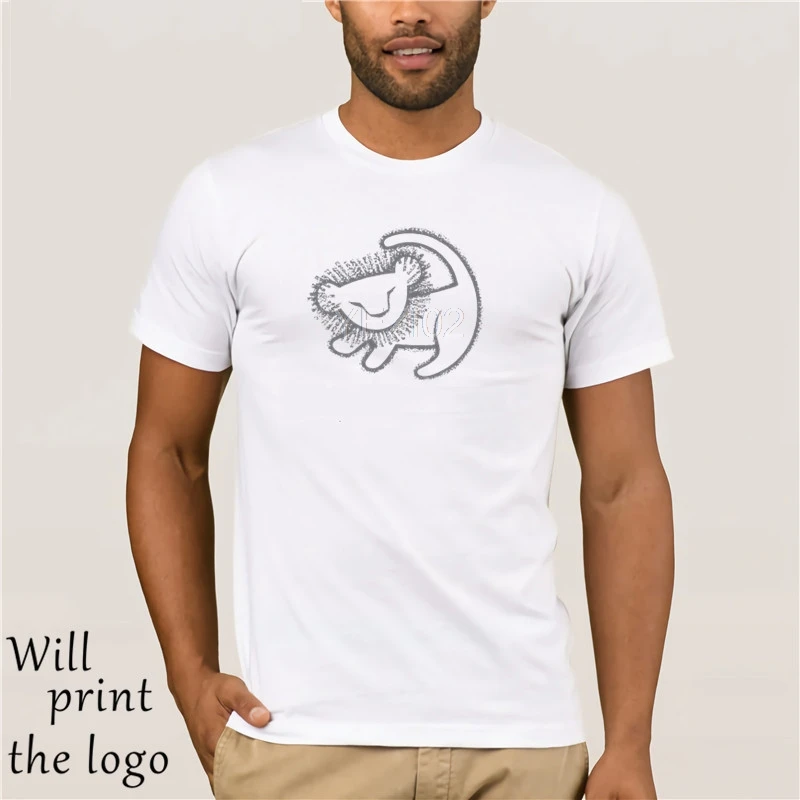 

Simba Cave Drawing Widespread mens tshirt Round Neck Short Sleeve cotton top clothing Shirt Classic T-shirt Free Shipping