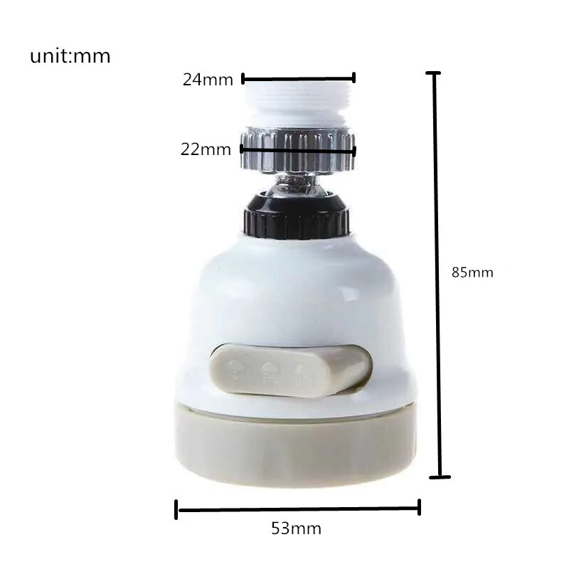 

LIUYUE Kitchen Bubbler ABS Aerators Booster Shower Home Water Splash Filter Bathroom Water Filter 360 Degree Water Saving Nozzle