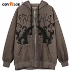 Новая Толстовка Covrlge с капюшоном, темная куртка с принтом ангела, пальто, женская уличная одежда в стиле хип-хоп, Аниме толстовки, пальто в стиле Харадзюку, мужские толстовки на молнии MWW326