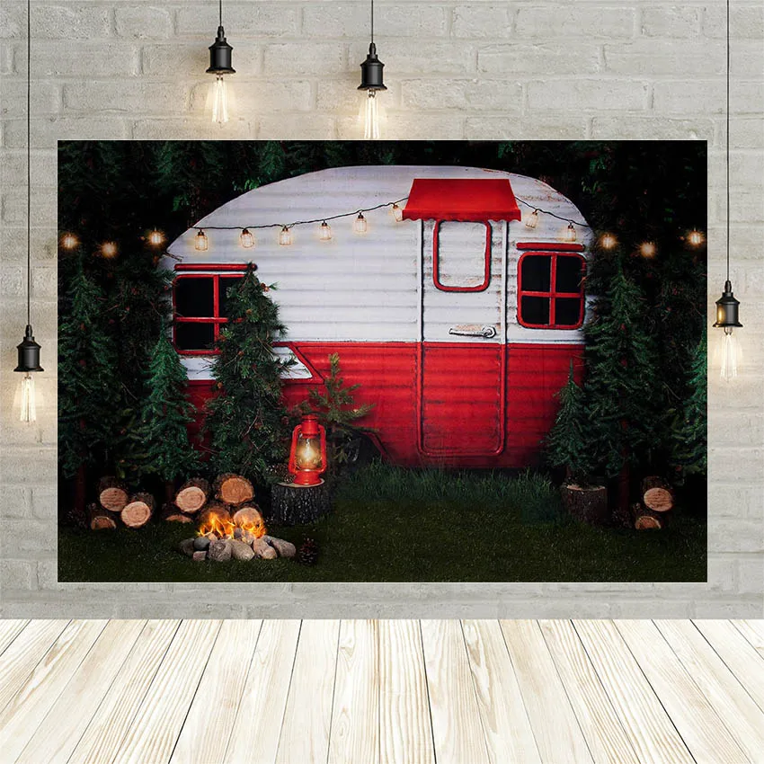 

Фон для детской фотосъемки с изображением разбитого торта на день рождения зимы рождественской елки леса приключений