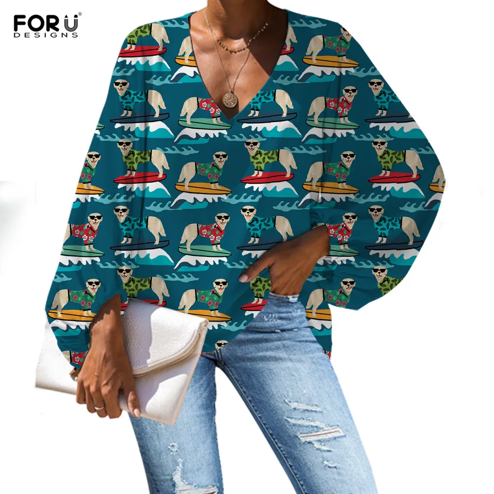 Женская Весенняя блузка с длинным рукавом FORUDESIGNS домашние повседневные рубашки