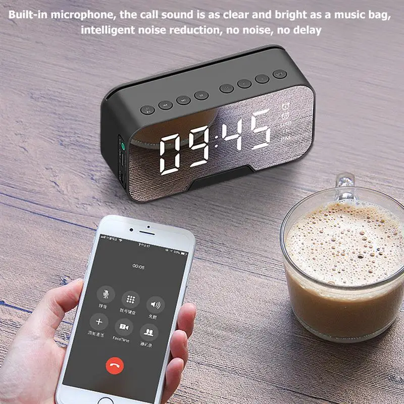 Высококачественные многофункциональные простые зеркальные Bluetooth часы аудио