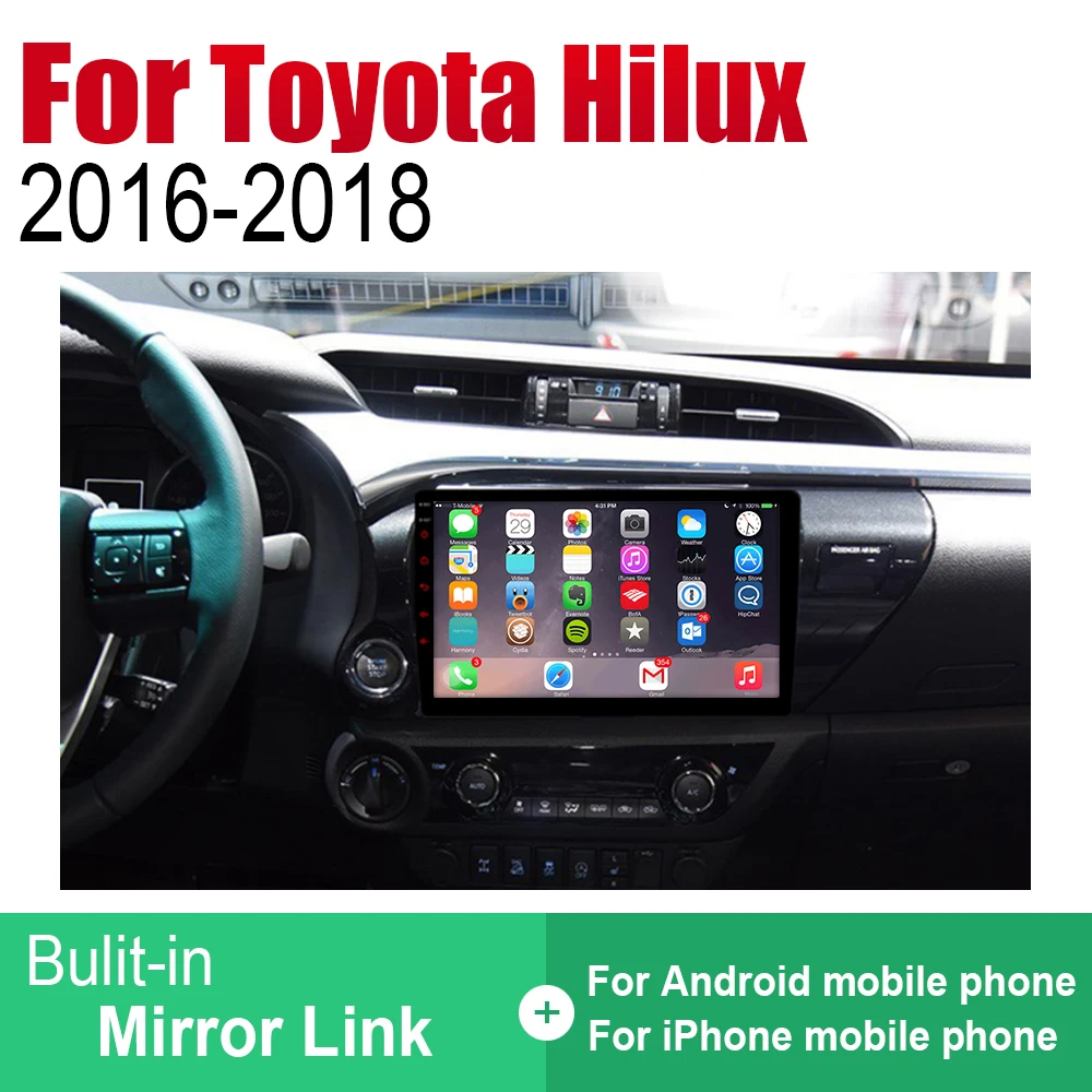 Для Toyota Hilux 2016 2017 2018 Авто Радио 2 Din Android автомобильный плеер GPS Навигация BT Wifi карта