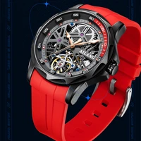 ailang new 2022 fashion design mens watch watch tourbillon waterproof automatic mechanical watches red rubber strap for men