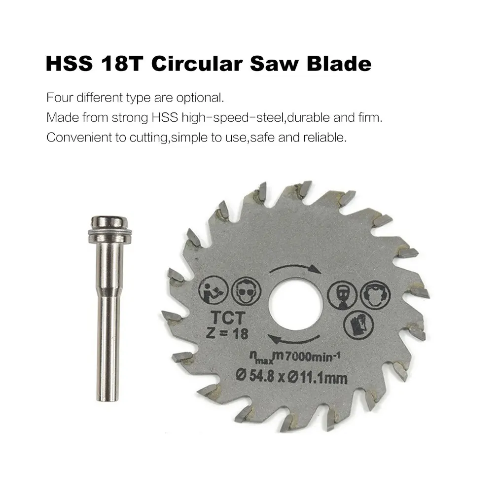 

HSS Circular Saw Blade Rotary Tool 54.8mm Mini Wood Cutting Discs Blades with Drill Mandrel for Metal Cutter Safe Reliable