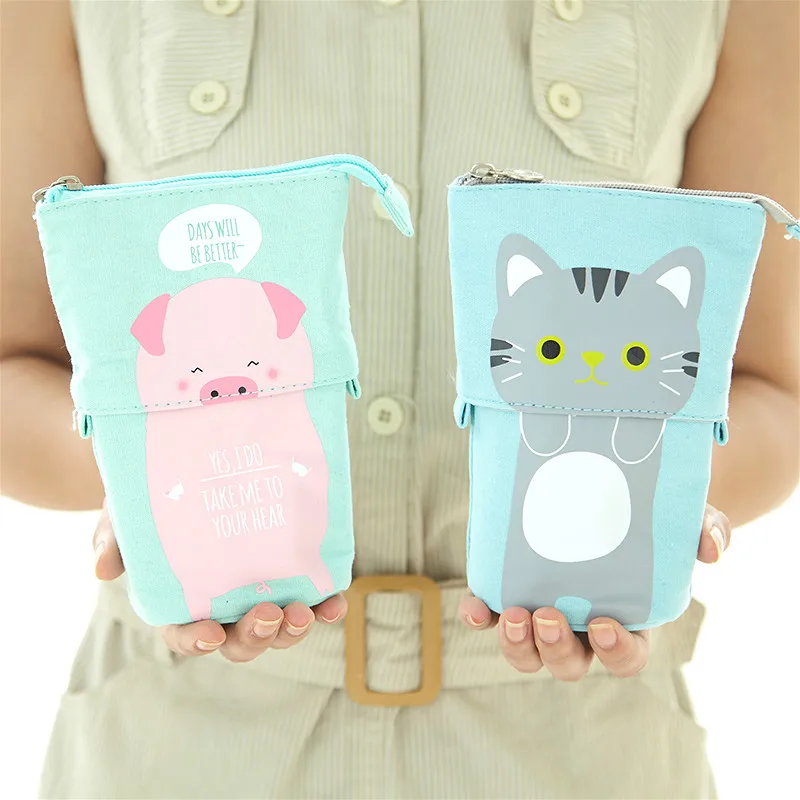 2 @ # милый чехол для карандашей девочек и мальчиков холщовый ручек с картриджем