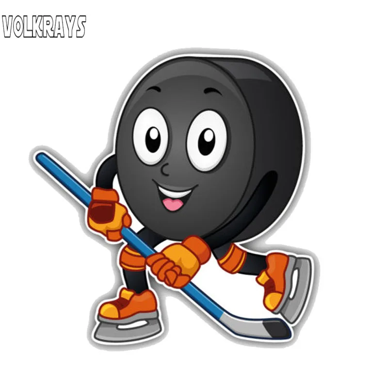 Volkrays мультяшная Автомобильная наклейка хоккейная Шайба смайлик аксессуары