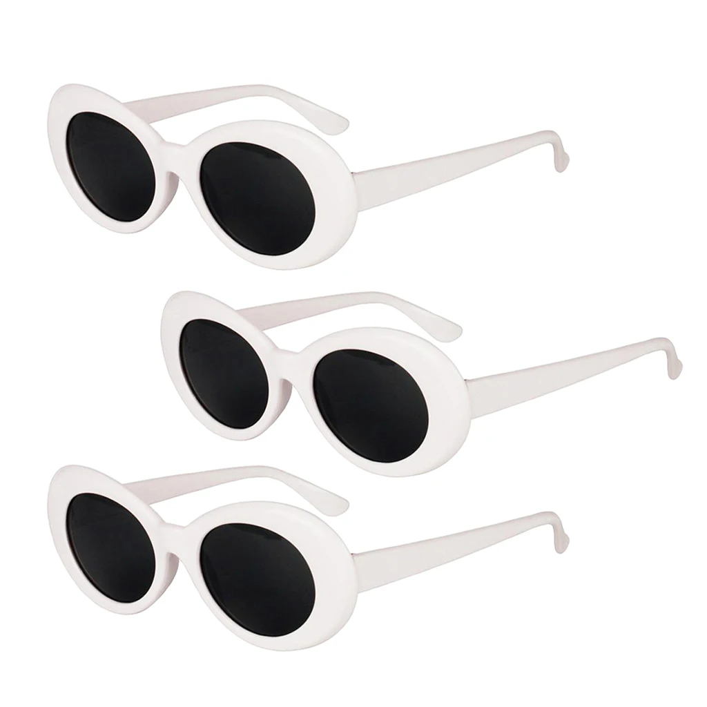 Солнцезащитные очки 3 шт. овальные линзы ретро смелый мод винтажная оправа в