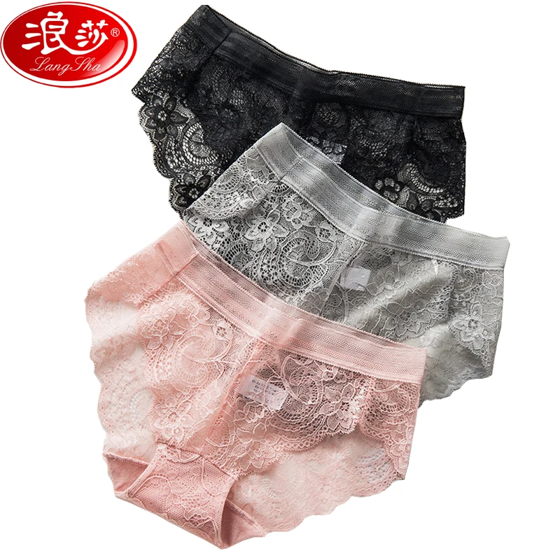 Женские кружевные трусики LANGSHA 3 шт./компл. цвета на выбор | Женская одежда