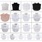 Женская винтажная блузка с оборками, воротником-стойкой, поддельный съемный воротник, полурубашки, ожерелья, свитера, жилета, 17 видов стилей