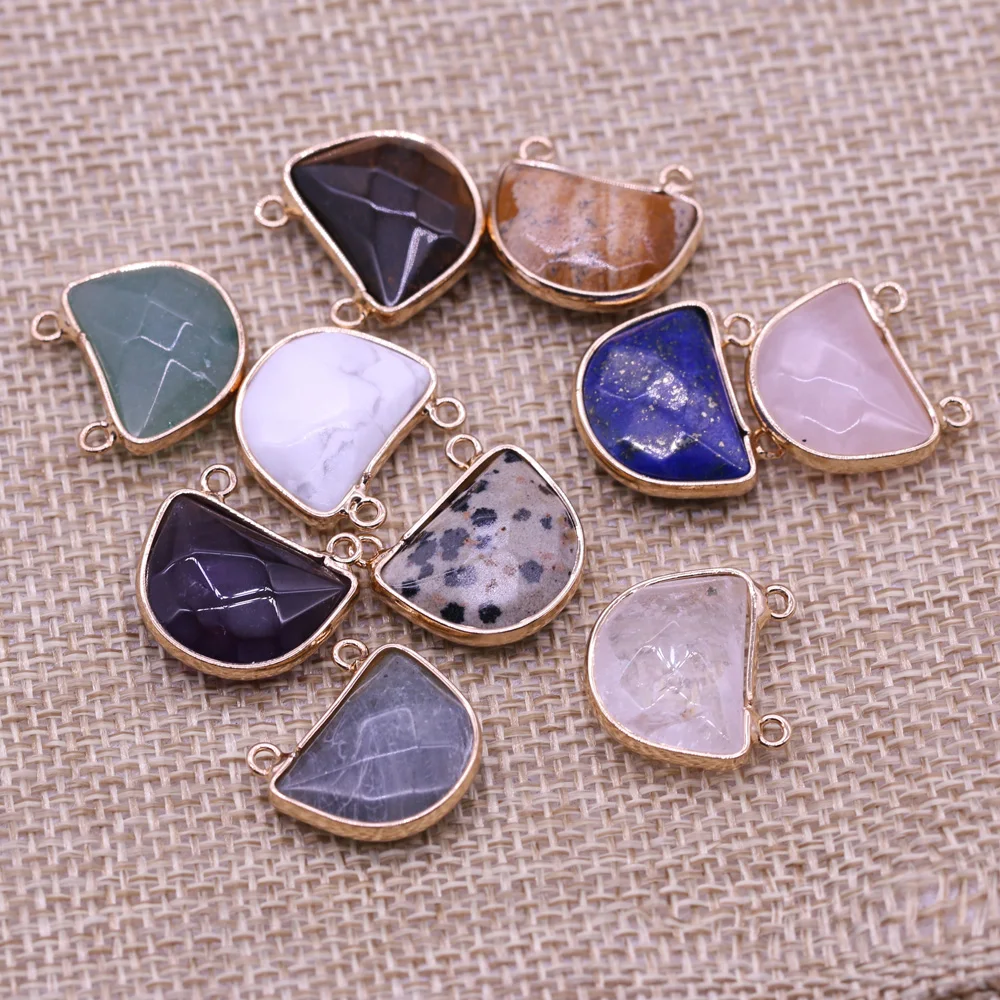 Соединитель с двумя отверстиями из натурального камня изысканные подвески