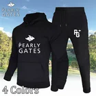 Мужской спортивный костюм, толстовка с капюшоном и длинные штаны для бега, с жемчужным принтом, 4 цвета, 2021, S-4XL