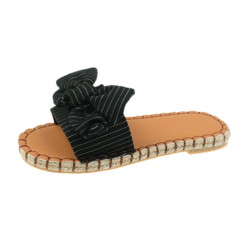 

2021 Flat Shoes Women's Slippers Outdoor Bowknot Sandals Low-top Soft Sole Elegant Bowknot Casual Lightweight