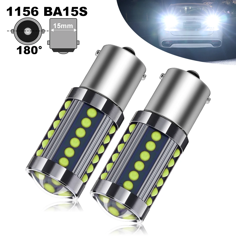 

2x 1156 BA15S COB LED Bulb 6000K White Super Bright Car Reverse Lights Tail Lamp