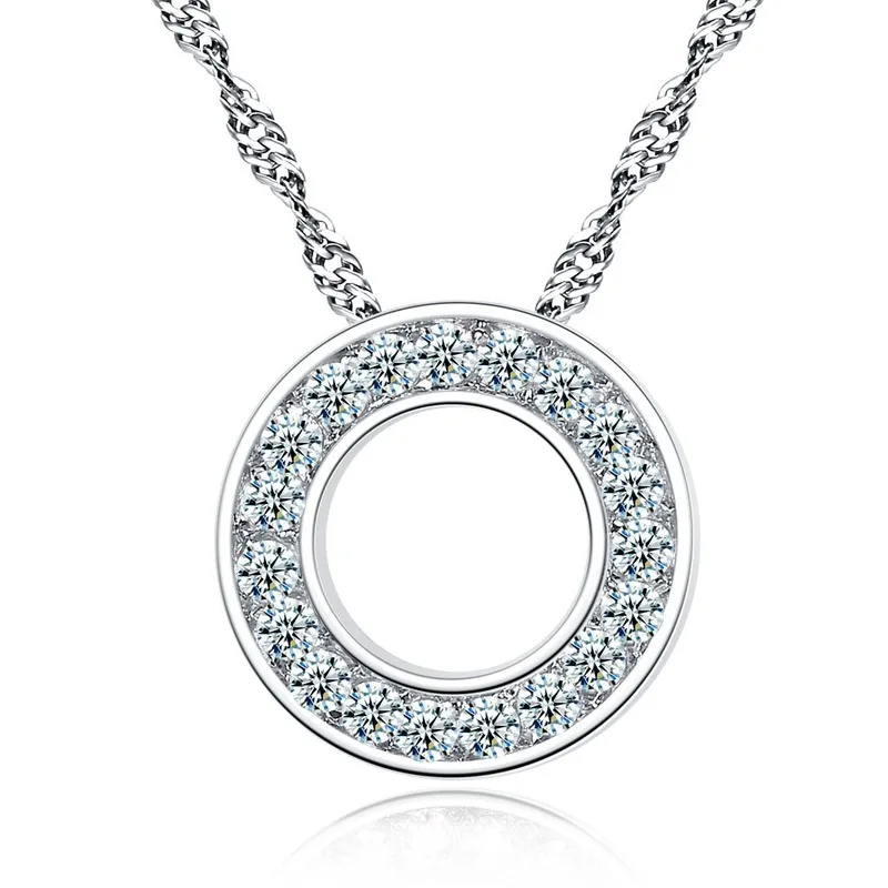 

IHUES Fashion Simple Pendant Zircon Necklace Women's All-match Diamond Necklace Gift