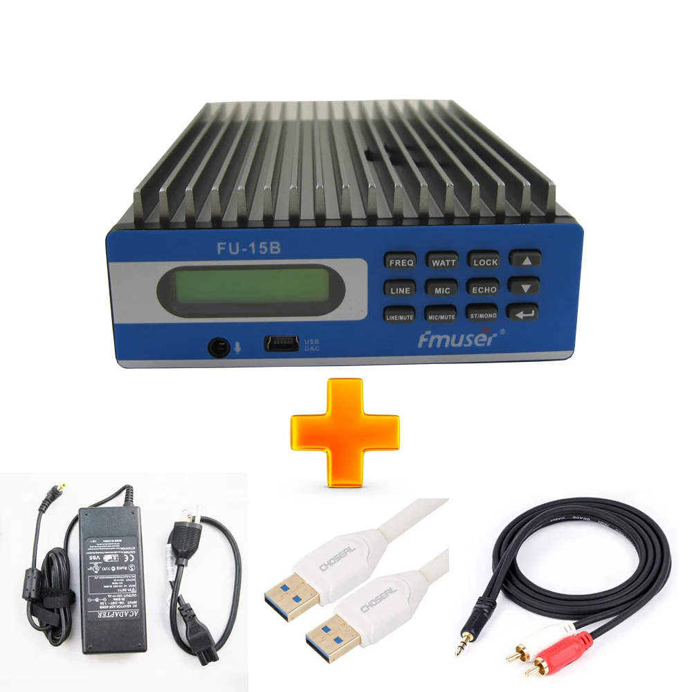 FMUSER FU-15B 10 Вт 15 FM вещания радио передатчик DP100 дипольная антенна для церкви